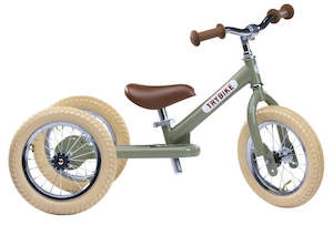 Toy: Trybike: 2-In-1 Vintage Balance Bike - (Green/Creme)