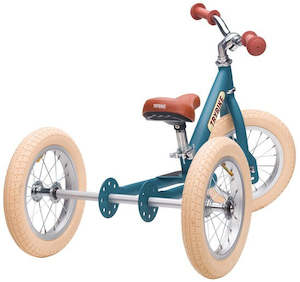 Trybike: 2-In-1 Steel Balance Bike - (Matte Blue/Brown)