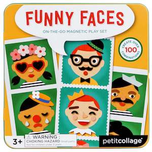 Petit Collage: Magnetic Play Set - Funny Faces