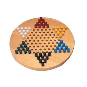 Wood Chinese Checkers with Pegs (29cm)