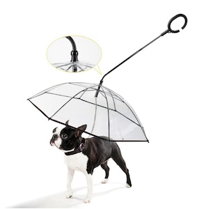 Pet Umbrella Portable Clear Stick Umbrella with Walking Leash