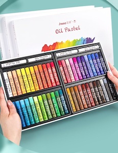 Super Soft Oil Pastels 48+4 PCS Easy Clean Silky Crayon Stick