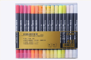 48 Colors Artist Brush Sketch Marker Pens Water Based Twin Tip Art Marker Pen