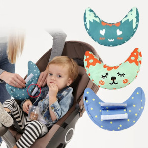 Kids Pram Stroller Head Neck Support Stroller Belt Pillow – Blue