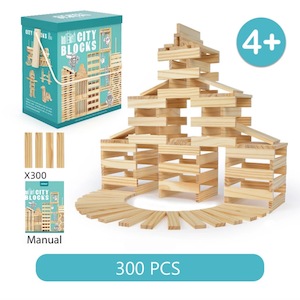 Wooden Building Blocks Balance Game Stacker Blocks 300PCS