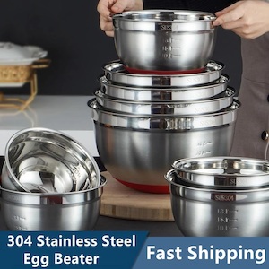 Mixing Bowl 304 Stainless Steel Salad Bowls 4PCS (28/26/24/22cm)