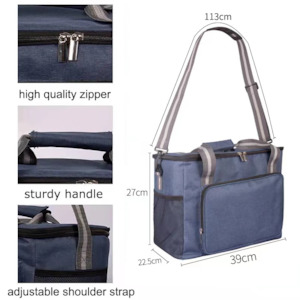 Cooler Bag Chilly Bag Portable Zipper Thermal insulated 24L Blue