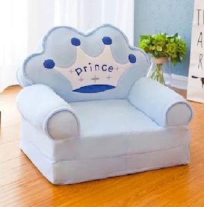 Kids Sofa Seat Cute Design Soft Couches Plush Seat (Light Blue)