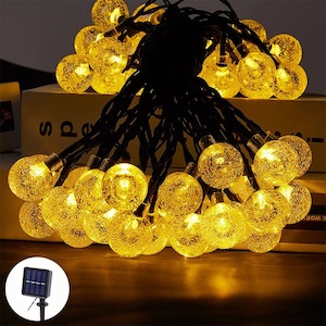 Solar USB String Light Garden Xmas Decoration 7m 50Led 2.4cm Crystal ball warm