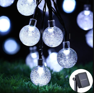 Solar USB String Light Garden Xmas Decoration 7m 50Led 2.4cm Crystal ball White