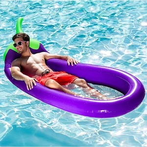 Inflatable Swimming Pool Float Floating Pool Toy- Purple Eggplant