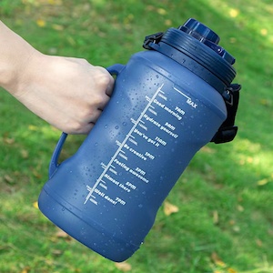 2L Large Water Bottle Foldable Food Grade Silicone Bottle PBA Free-Dark Blue