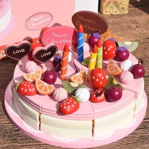 Wooden Decoration Cake Set Pretend Play Kitchen Toy Gift Set