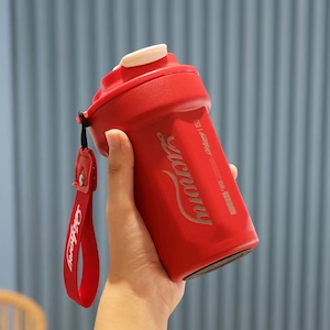 Travel Coffee Cup Portable Stainless Steel Thermos with Lid-Red 480ML