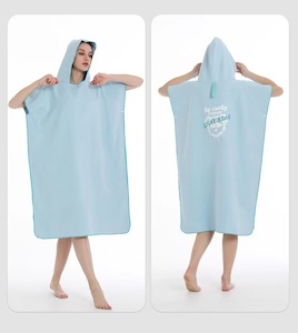 Beach Towel Adult Hoodie Towel Microfiber Quick Dry Sand Free One Size Blue