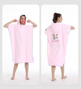 Beach Towel Adult Hoodie Towel Microfiber Quick Dry Sand Free One Size Pink