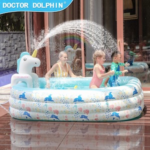 Inflatable Swimming Pool with Water Spray Toy