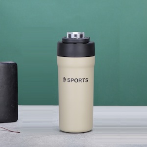 Travel Cup Portable Stainless Steel Thermos with Lid Straw Coffee Mug – Beige