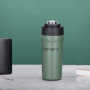 Travel Cup Portable Stainless Steel Thermos with Lid Straw Coffee Mug – Green