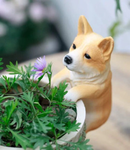 Flowerpot Edge Huggers Garden Decoration Ornaments Dog design