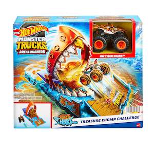 Hot Wheels Monster Trucks Arena Smashers Treasure Chomp Challenge