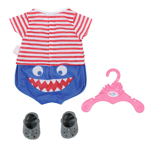 Toy: Baby Born Bath Pyjamas With Shoes Blue 43cm