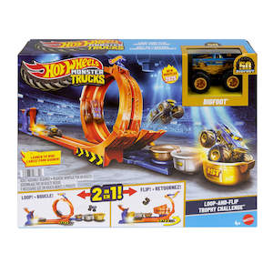 Hot Wheels Monster Trucks Loop-And-Flip Trophy Challenge Playset