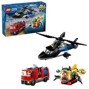 LEGO 60462 City Helicopter, Fire Truck & Submarine Remix