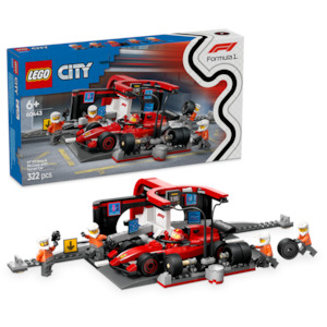 LEGO 60443 City F1 Pit Stop & Pit Crew with Ferrari Car