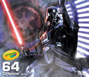 CRAYOLA STAR WARS DARTH VADER 64 CRAYON COLLECTIBLE TIN