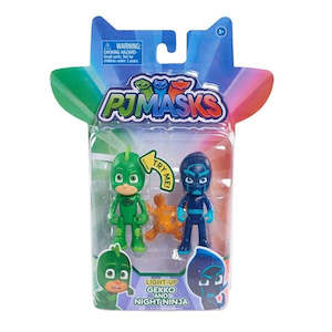 Pj Masks Light Up Hero Vs Villain Figure 2 Pack Gekko And Nigh Ninja