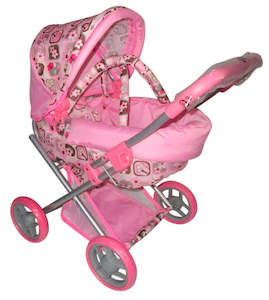 Playworld Pink Dolls Pram Medium