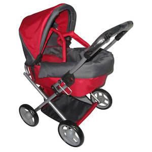 Playworld Red Dolls Pram Medium