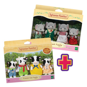 Sylvanian Families Elephant/Friesan Cow Combo Pack