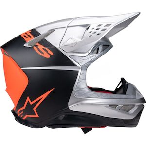 Motorcycle or scooter: Alpinestars Supertech S-M10 Helmet Flood Silver/Black/Orange Fluoro Matte/Gloss