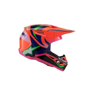 Alpinestars S-M3 Youth Helmet Deegan Orange Fluoro/Purple/Pink Fluoro Gloss