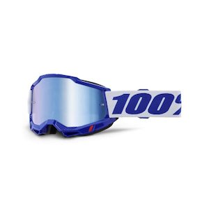 Motorcycle or scooter: 100% Accuri 2 Goggle Blue – Mirror Blue Lens