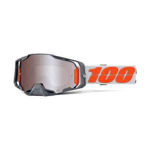 100% Armega Goggle Silver – HiPER Mirror Silver Flash Lens