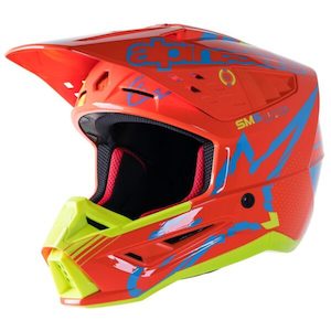 Motorcycle or scooter: S-M5 Action Helmet Orange Fluoro/Cyan/Yellow Fluoro