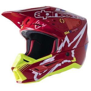 S-M5 Action Helmet Bright Red/White/Yellow Fluoro