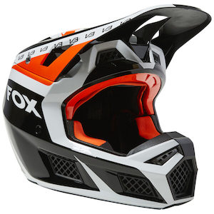 Fox V3 Rs Dvide Helmet Ece Black/white/orange