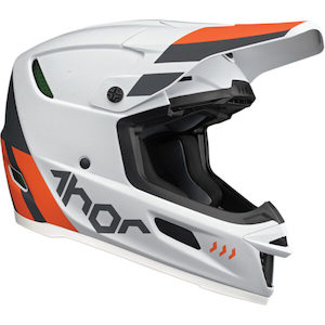 Helmet Thor Mx Reflex Cube Light Gray / Red Orange