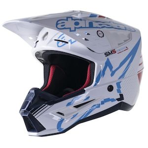 S-M5 Action Helmet White/Cyan/Dark Blue