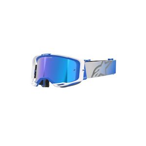 Motorcycle or scooter: Vision 8 Corp Goggle Blue/White – Mirror Blue Lens