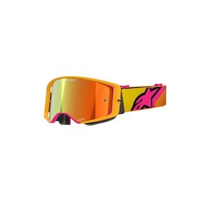 Motorcycle or scooter: Supertech Corp Goggle Yellow/Pink – Mirror Red Lens