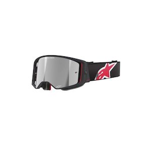 Motorcycle or scooter: Supertech Corp Goggle Black/Red – Mirror Silver Lens