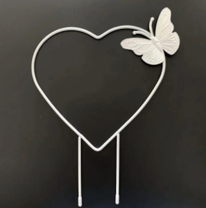 Plant Support, Heart Shape (White)