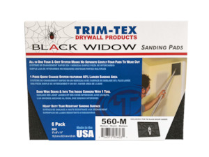 Trim Tex: Trim-Tex Black Widow Sanding Pad - Medium - 6Pk