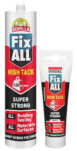 Products: Gorilla FixAll High Tack Adhesive 125ml White