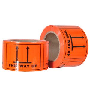 THIS WAY UP Printed Labels on a Roll 72mm x 100mm – 6 Rolls